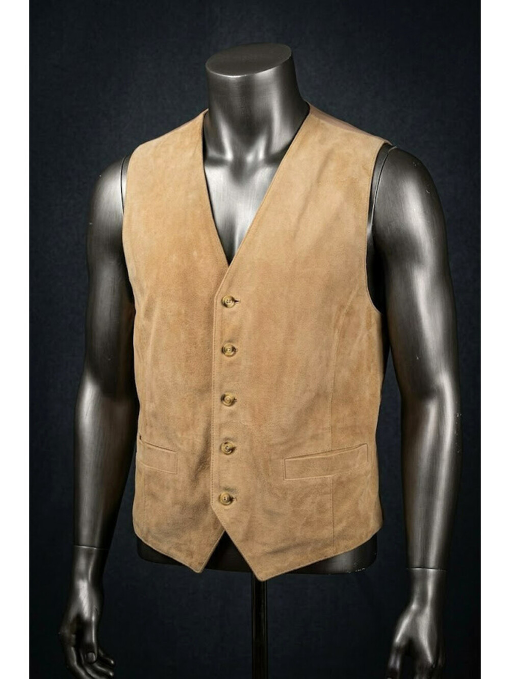 Vintage John Ashford Sport Tan Suede Leather Vest Mens M Western Cowboy. Read